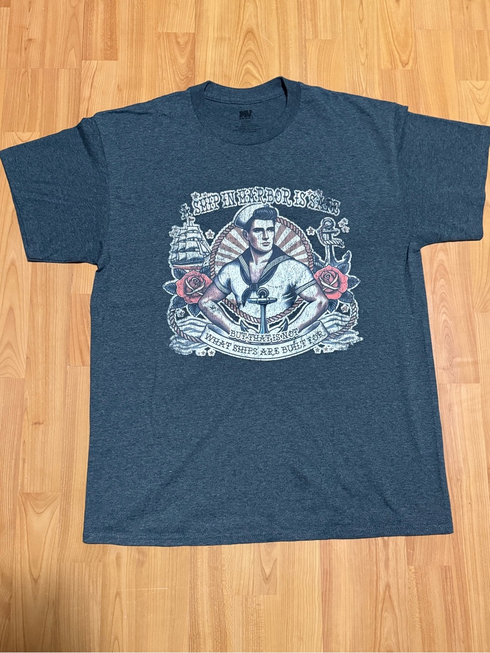 MV Sport Men's Short-Sleeve Nautical Graphic Tee - Dark Heather Blue